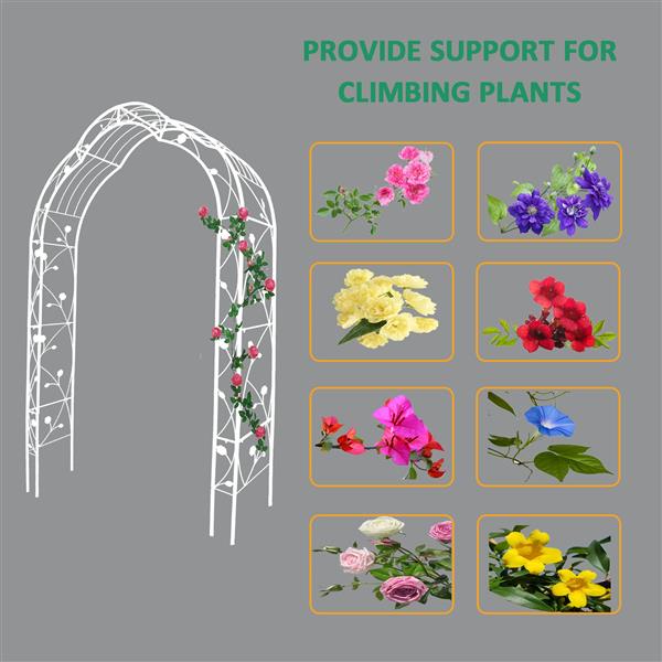 Metal Garden Arch Assemble Freely with 8 Styles Garden Arbor Trellis Climbing Plants Support Rose Arch Outdoor Arch Wedding Arch Party Events Archway Cream White