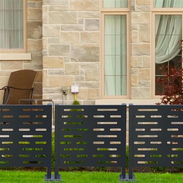 Air Conditioner Fence for Outdoor Units,Metal Privacy Fence Cover, Perfect to Conceal Air Conditioning Units,3- Fence Panels