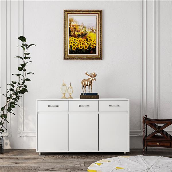 Three Doors Side Table-White