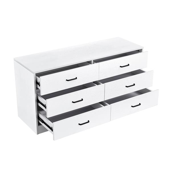 WOOD MDF BOARDS, 6 Drawers Dresser, WHITE