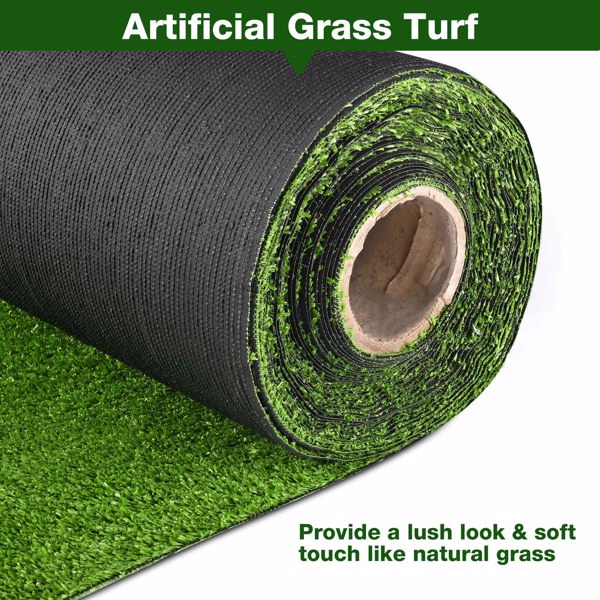 Realistic Synthetic Artificial Grass Mat 65x 3ft with 3/8" grass blades height Indoor Outdoor Garden Lawn Landscape Turf for Pets,swimming pools, gardens, schools, Faux Grass Rug with Drainage