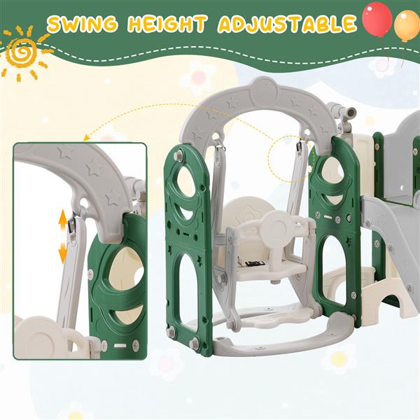 Toddler Slide and Swing Set 8 in 1, Kids Playground Climber Slide Playset with Basketball Hoop  Combination for Babies Indoor & Outdoor