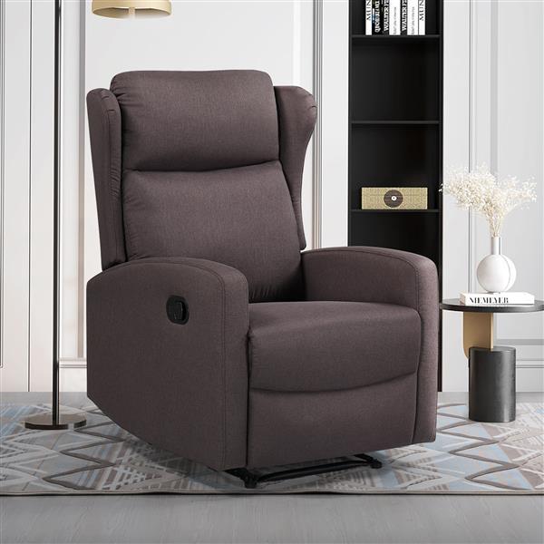 JST Recliner Chair for Living Room, Adjustable Modern Reclining Chair, Recliner Sofa with Lumbar Support, Classic and Traditional Recliner Chair with Comfortable Arms and Back Sofa (Linen Brown)