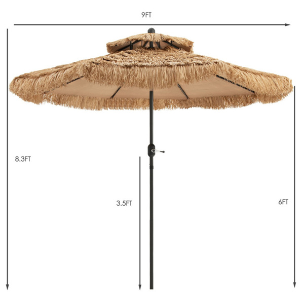 9 foot portable beach umbrella with 8 Ribs