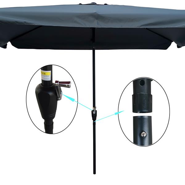 10 x 6.5ft  Patio Umbrella Outdoor  Waterproof Umbrella with Crank and Push Button Tilt for Garden Backyard Pool  Swimming Pool Market