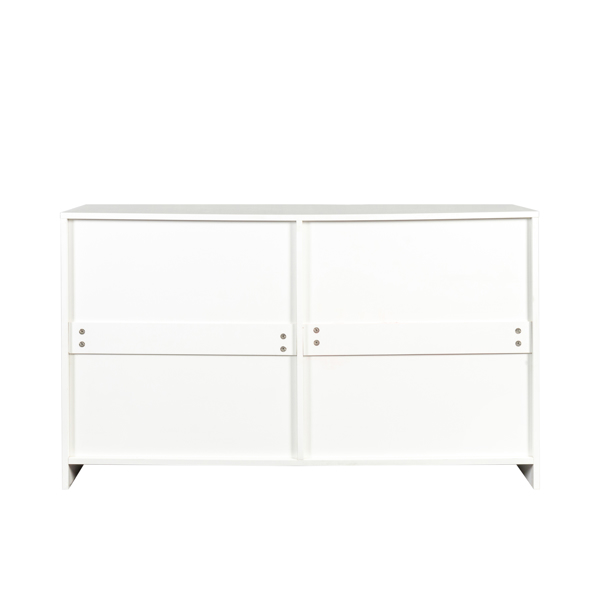 FCH 6 Drawer Double Dresser for Bedroom, Wide Storage Cabinet for Living Room Home Entryway, White