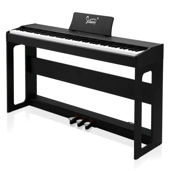 [Do Not Sell on Amazon] Glarry GDP-104 88 Keys Full Weighted Keyboards Digital Piano with Furniture Stand, Power Adapter, Triple Pedals, Headphone, for All Experience Levels Black--Replace 46233857