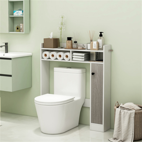 White bathroom cabinet, bathroom storage rack