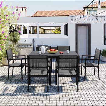 High-quality Steel Outdoor Table and Chair Set, Suitable for Patio, Balcony, Backyard.