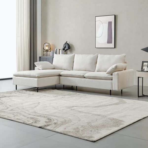 L-Shaped linen sectional sofa with right chaise,living room ,bedroom,office.