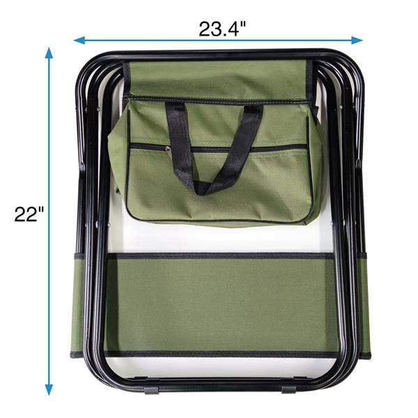 2-piece Folding Outdoor Chair with Storage Bag, Portable Chair for indoor, Outdoor Camping, Picnics and Fishing,Green