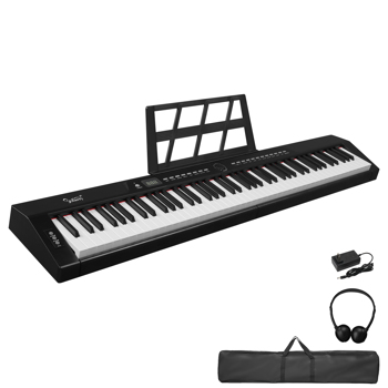 [Do Not Sell on Amazon] Glarry GPP-105 88 Key Full Size Semi-Weighted Standard Keyboards Digital Piano with MIDI Bluetooth, Headphone for Piano Lover Black color