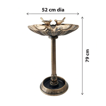 Bronze bird bath feeder with flowerpot base