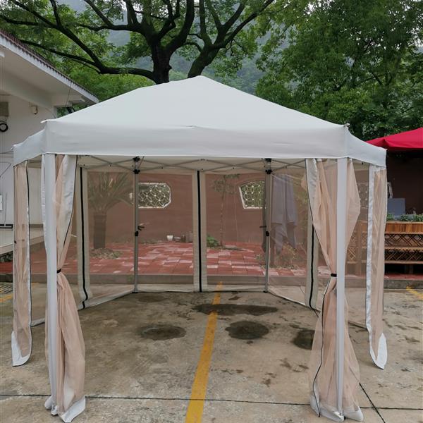 13 Ft. W x 13 Ft. D x 9.2ft Pop-Up Gazebo Tent Outdoor Canopy Hexagonal Canopies Gazebos & Pergolas 6 Sided for Patio Garden Backyard Sun Shelter BBQ Garden Events with Strong Steel Frame Storage Bag