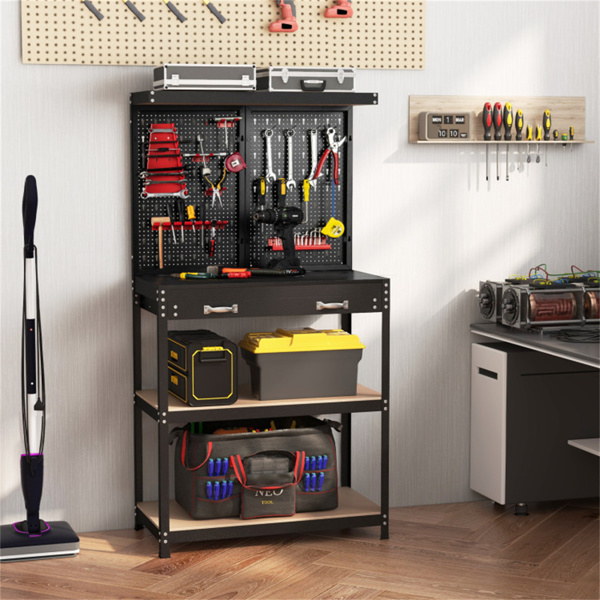 Garage workbench with drawer tool table