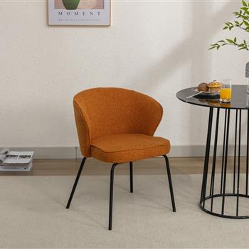 041-Set of 1 Fabric Dining Chair With Black Metal Legs,Ginger