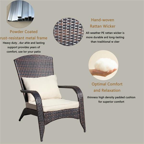 Patio Chair with Cushions(Beige Cushion)