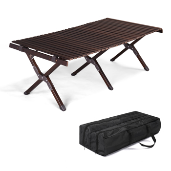 120*60*40cm  Wooden Camping Roll Table 