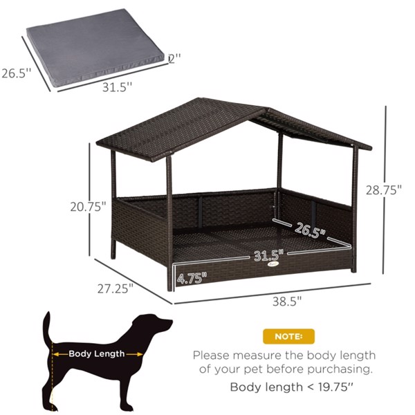 Dog Bed/ Dog House  /  Rattan Pet Sofa ( Amazon Shipping)（Prohibited by WalMart）