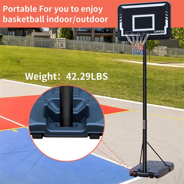 Portable Basketball Hoop $ystem $tand Height Adiustable 6ft-10ft with 42 InchBackboard and Wheels for Youth Adults Indoor Qutdoor Basketball Goal