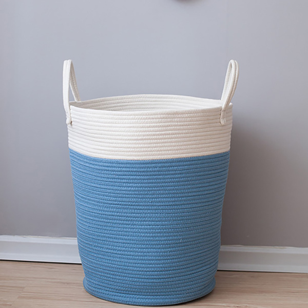 Cotton Rope Woven Storage Baskets with Strong Handles Nursery Laundry Basket Kids Toy Hamper