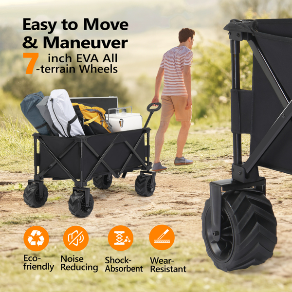  42*22*36inch Black  Garden Folding Cart