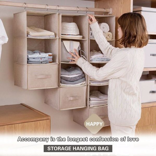 Tidy Hanger Hanging Wardrobe Storage Shelf Closet Organiser Clothes Shoe Box New