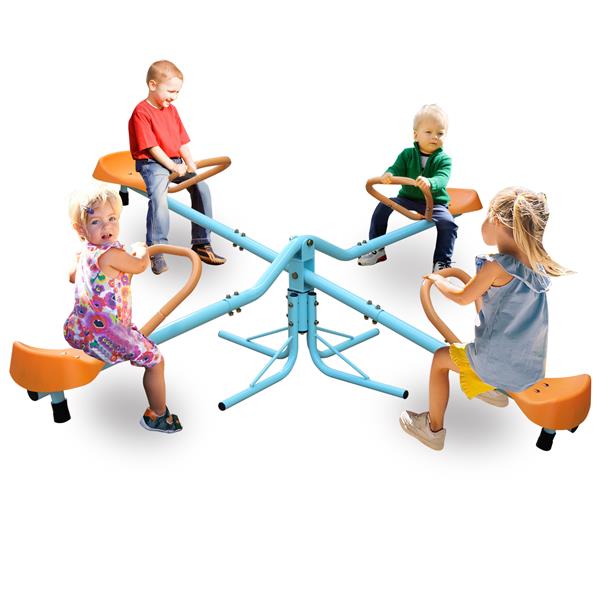 Outdoor Kids Spinning Seesaw Sit and Spin Teeter Totter Outdoor Playground Equipment Swivel Teeter Totter for Backyard