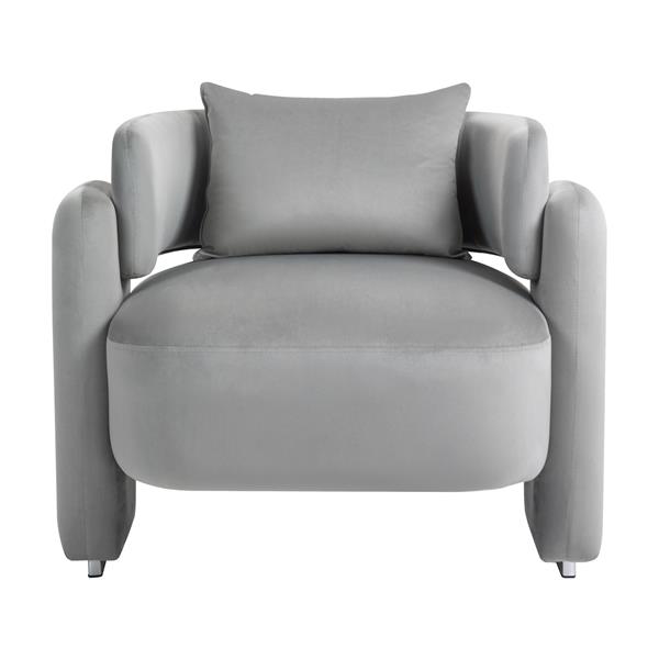 Modern design velvet lounge chair,single sofa with pillows for living room,bedroom(GREY)