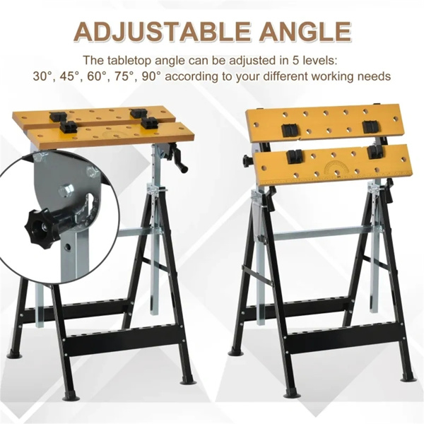 Carpenter workbench with protractor