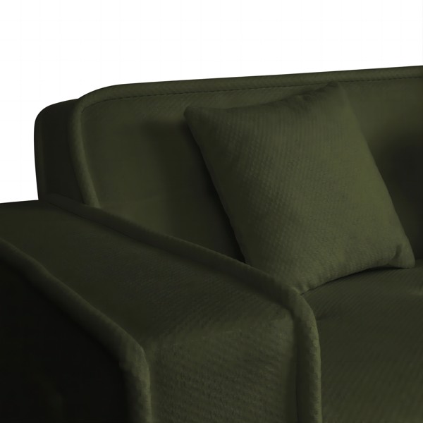 Green, Velvet cloth Modern Indoor Sofa With Three Pillows, 93.50"*35.23"*30.70"