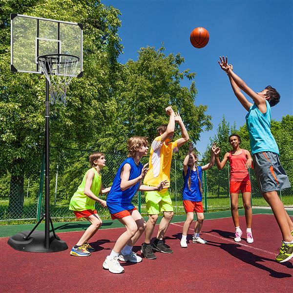 Portable Basketball Hoop System Stand Height Adjustable 7.5ft - 9.2ft with 32 Inch Backboard and Wheels for Youth Adults Indoor Outdoor Basketball Goal