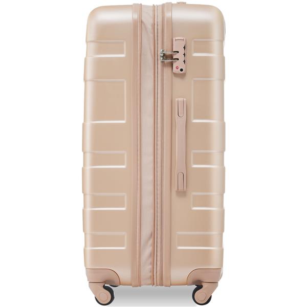 Luggage Sets New Model Expandable ABS Hardshell 3pcs Clearance Luggage Hardside Lightweight Durable Suitcase sets Spinner Wheels Suitcase with TSA Lock 20''24''28''( Champagne)