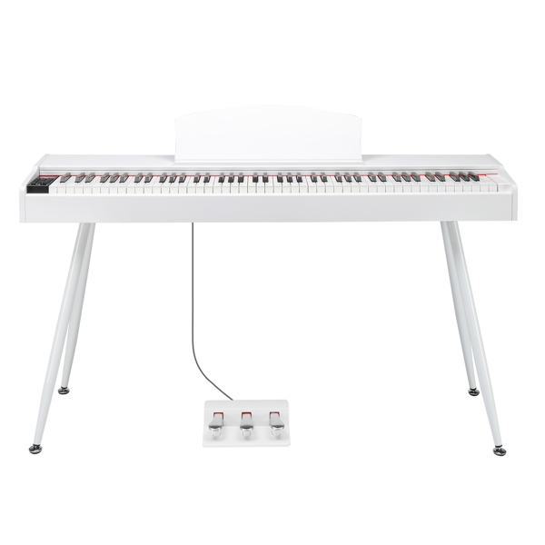 GDP-203 88 Key Standard Full Weighted Keyboards Digital Piano with Metal Stand, Power Adapter, Triple Pedals, Headphone，for All Experience Levels White