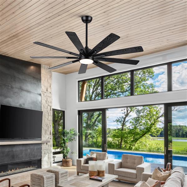 Mordern Farmhouse 62 In Black Ceiling Fan with Remote Control