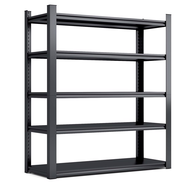 72"H 5 Tier Metal Shelves for Storage Garage Shelving 2000LBS Heavy Duty Storage Shelves Adjustable Garage Shelf Industrial Shelving Unit Storage Utility Rack,47.2"W*23.6"D*72"H,Black