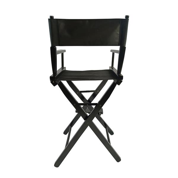 Casual Home Director's Chair, Black Frame/Black Canvas,Suitable for adults, foldable style, 2pcs/set  populus