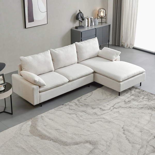 L-Shaped linen sectional sofa with right chaise,living room ,bedroom,office.