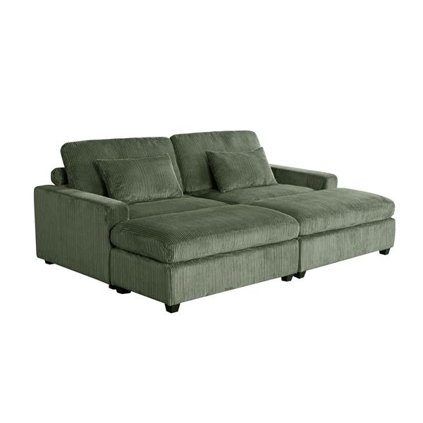 90'' Square Arm Sofa with Removable Back Cushions and 2 pillows,Couch for Living Room, Office, Apartment