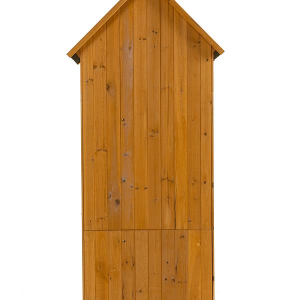 30.3"L X 21.3"W X 70.5"H Outdoor Storage Cabinet Tool Shed Wooden Garden Shed  Natural