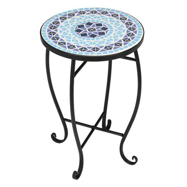 Artisasset Inlaid With Diamond-Colored Sea Mosaics With Round Terrace Bistro Tables