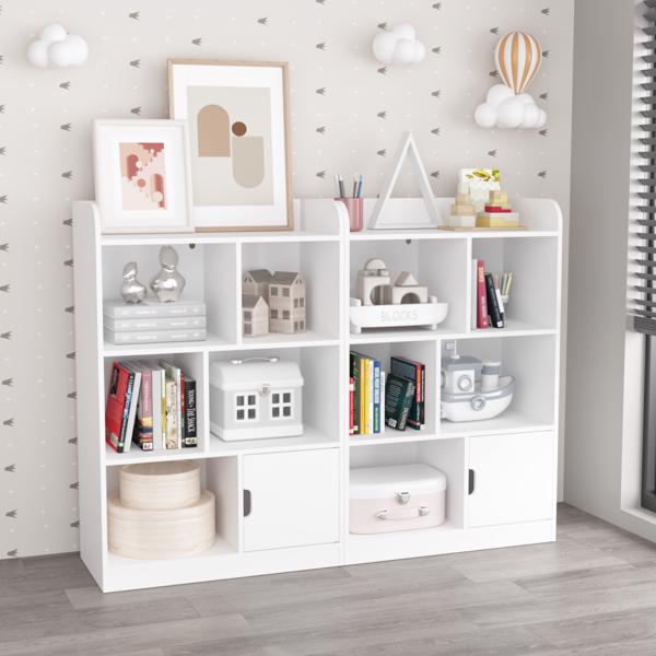 Kids Bookcase, Bookshelf with 6 Compartments,  Shelves and Cube Organizer, for Bedroom Living Room Office Closet School in White