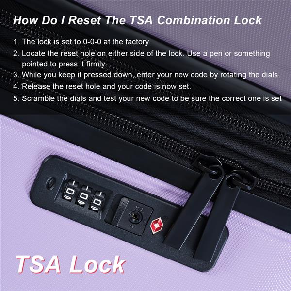 Luggage Sets New Model Expandable ABS+PC 3 Piece Sets with Spinner Wheels Lightweight TSA Lock (20/24/28), LIGHT PURPLE