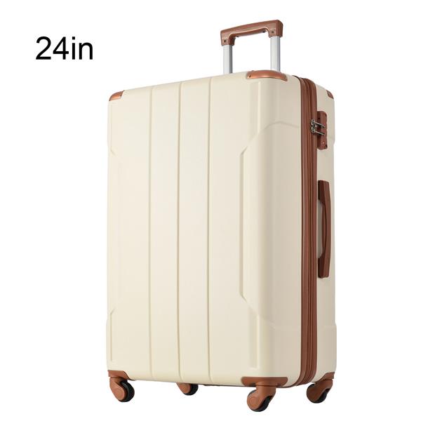 Hardshell Luggage Spinner Suitcase with TSA Lock Lightweight Expandable 24'' (Single Luggage)