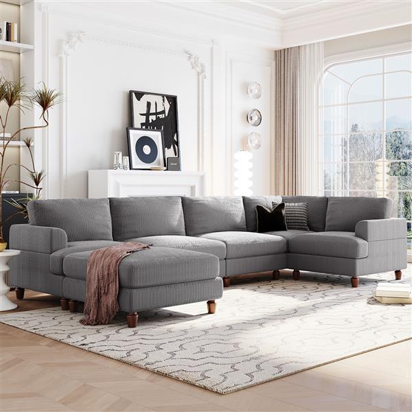 Modular Sectional Sofa with L Shaped Corner Sectional for Living Room, Office, Spacious Space