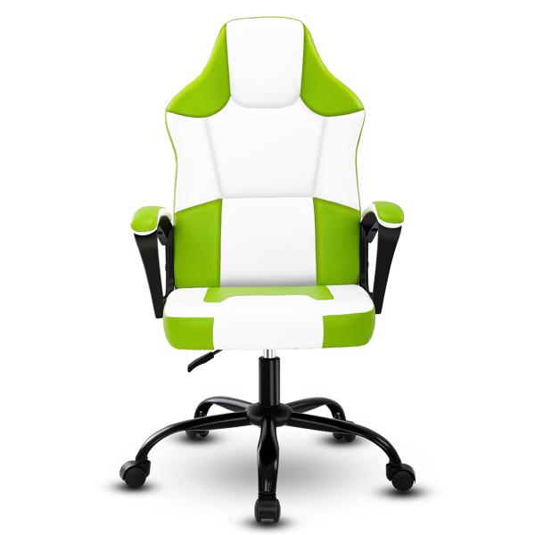 Computer Gaming Chair, Video Game Chairs with Breathable PU Leather, Comfy Swivel Seat, Height Adjustable Computer Chair, Racing E-Sport Gamer Chair for Adults and Teenagers, Green