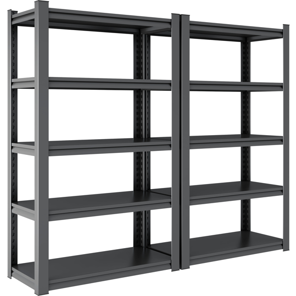 72"H 5 Tier Metal Shelves for Storage Garage Shelving 2000LBS Heavy Duty Storage Shelves Adjustable Garage Shelf Industrial Shelving Unit Storage Utility Rack,47.2"W*23.6"D*72"H,Black