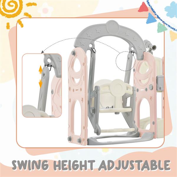 Toddler Slide and Swing Set 5 in 1, Kids Playground Climber Slide Playset with Telescope,  Combination for Babies Indoor & Outdoor