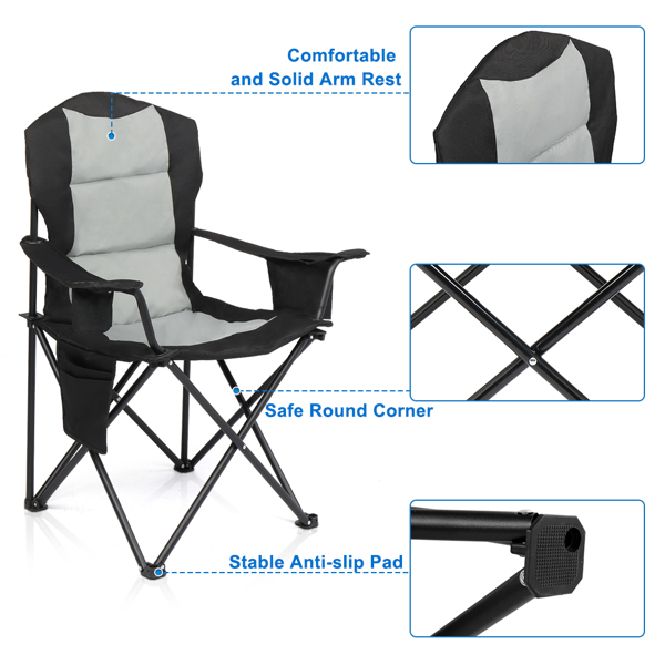  35*22*41in  Camping Chair Fishing Chair Folding Chair Black Gray