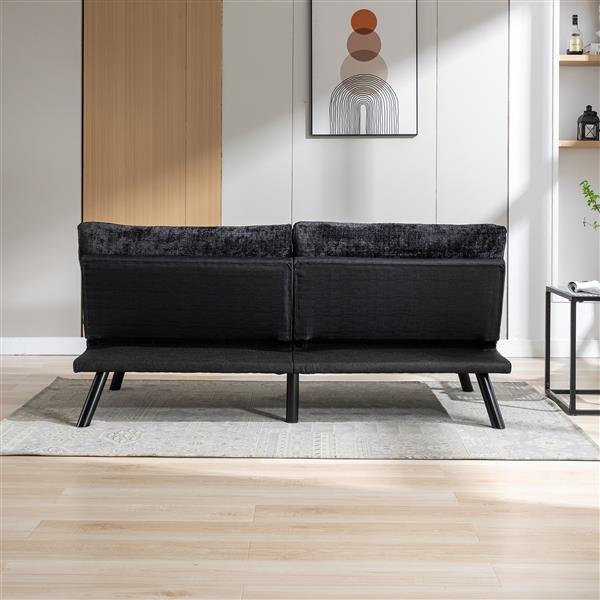 Convertible Sofa Bed  Loveseat Futon Bed Breathable Adjustable Lounge Couch with Metal Legs,Futon Sets for Compact Living Space  Chenille